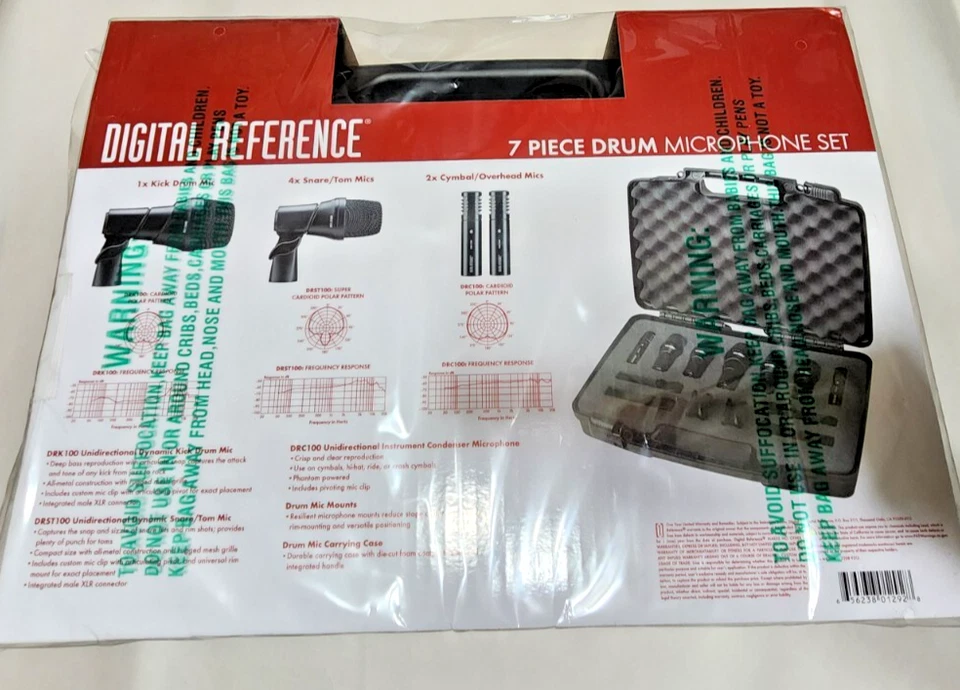 Digital Reference DRDK7 7-Piece Drum Mic Kit DR-K100 DR-ST100 DR-C100 - Image 3 of 4