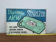 1960's Starlite Turquoise Rotary Princess Style Telephone Advertising Sign