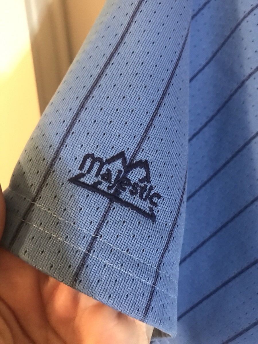 VINTAGE North Carolina University Majestic Baseball Pinstripe Mesh