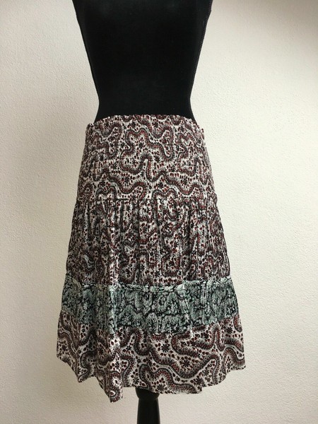 A.L.C. Skirt Damen Rock Midi Stufenrock Paisley Gr. US 8 / 38 Neu-image