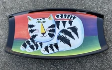 Cat Tray/Plate/Wall Decor Naylor Designs Hand Painted Excellent Condition 12×6.5