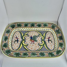 Williams Sonoma Alhambra Serving Platter 23 x15.5 Hand Painted Rooster Portugal