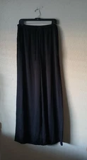 Bella Dahl Pants Womens Medium Black Wide Leg Pull On ECOVERO Lounge B3266