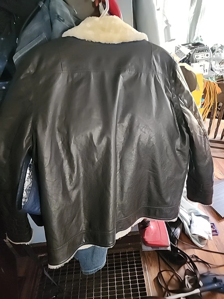 Jaqueta de couro sintético INC International Concepts marrom forro de pele sintética masculina XXL - Imagem 2 de 4