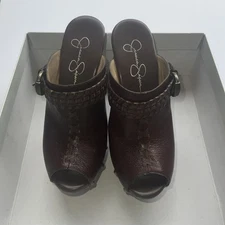 Jessica Simpson Kouren Clogs Open Toe Women's Size 6 Brown