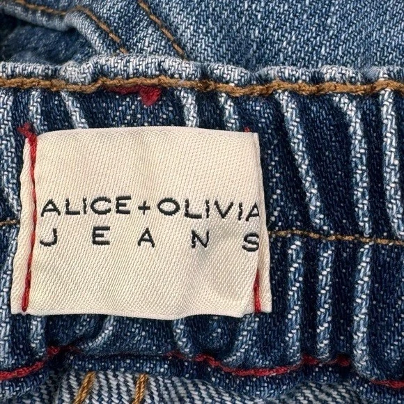 Alice + Olivia JEANS Pants Women’s Size 29 Blue Cotton Relax Preppy Wide Leg - Image 4 of 4