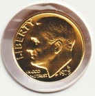 24k Gold Plate Rare Old US 1975 Liberty Roosevelt Dime Collector Collection Coin