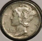Silver Dime - Mercury - 1944-S (Sharper grade.  Rev rim ding.) [73]