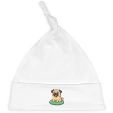 'Happy Relaxed Pug' Baby Beanie Hat BH00037688 