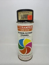 Vintage Champion Sprayon FLAT BLACK - 0922 enamel spray paint can Bar Code
