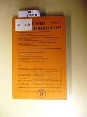 Australian Studies in Legal Philosophy. Edited by authorization of the Australia
