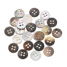 25Pcs Shell Buttons, Mother of Pearl Button 10mm Sewing Buttons,White/Brown