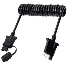 7.5ft 4 Pin Flat Trailer Wire Extension, Coiled Cable - 4 Way Vehicle 