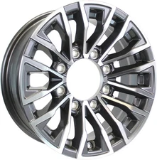eCustomrim 2-Pk Aluminum Trailer Wheels 16X6 16" 8 Lug 6.5 Center Edge Gun Metal