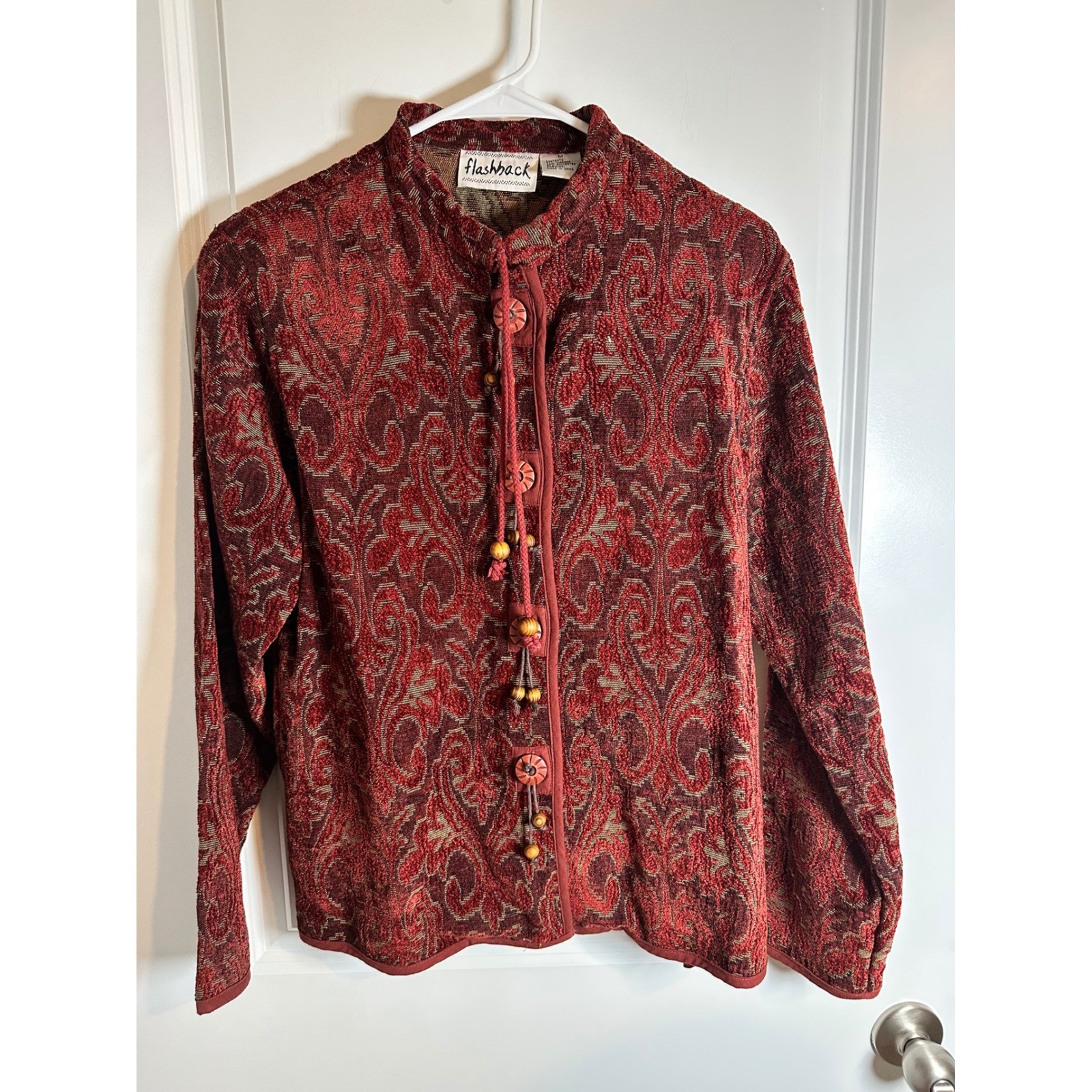 Flashback Tapestry Jacket, Floral Paisley Print, Button Front, Bohemian Style