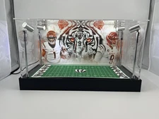 Joe Burrow & Ja’Marr Chase Bengals 2 Mini Helmet Display Case W/ LED Lights