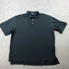 Polo Golf Ralph Lauren Polo Shirt Mens XL Black Pima Cotton Herringbone Knit