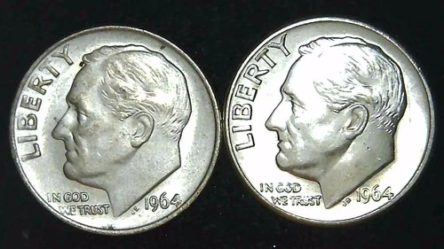 1964-P D  10C Roosevelt Dime (2  Coins) BU 90% Silver 26stt0106-2