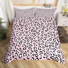Pink Comforter Cover Queen Safari Leopard Bedding Set Safari Girls Cheetah Wi...
