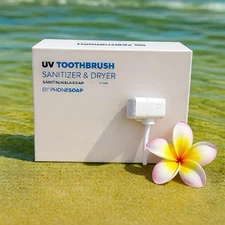 Phonesoap UV Toothbrush Sanitizer & Dryer with Built-in Fan Travel Friendly NEW