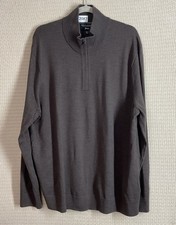 Banana Republic Baruffa Pullover Mens  s 2XL Brown 3/4 Zip Italian Merino Sweater