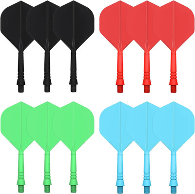 Dart Schäfte Flights Set 12 Stück Kunststoff für Hobby und Profi