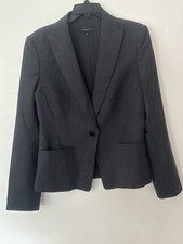 Ann Taylor Gray Wool Blend One Button Blazer Jacket Size 8 Women  s