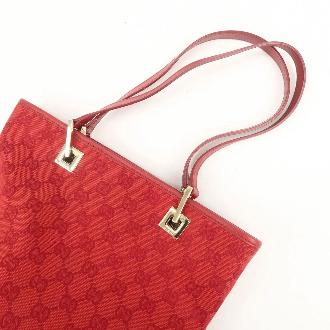 Gucci GG Canvas Leather Shoulder Bag Red Used, Gold Hardware thumbnail 6