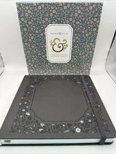 Archer & Olive Night Blooms Dot Grid Notebook Floral In Gray 8X8. Vegan Leather