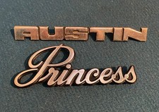 AUSTIN PRINCESS CHROME REAR BADGES / EMBLEMS GOOD CONDITION GENUINE BADGES