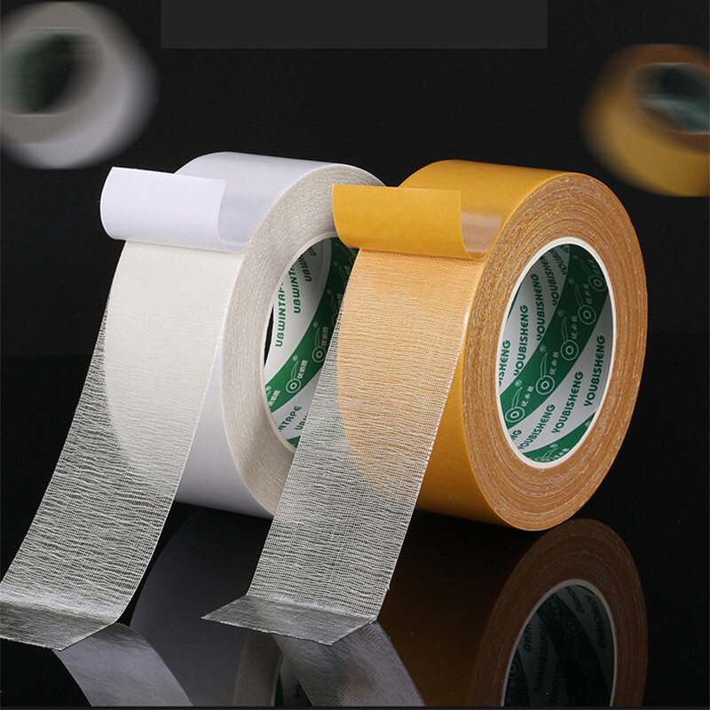 20m Double Sided Strong ClothBased Adhesive Grid Tape Yellow/White