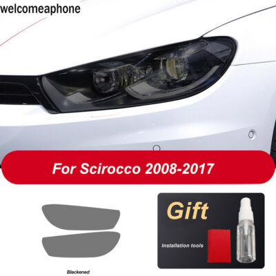 Pre-cut Headlights Smoke Paint Protection Vinyl Tint Wrap Film For Vw Scirocco