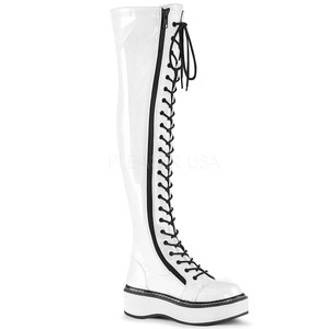 white stretch boots