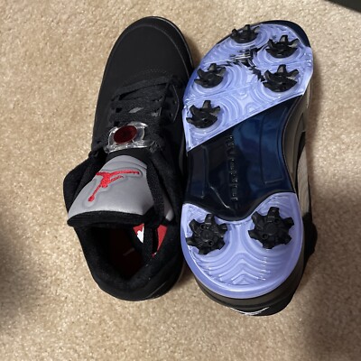 Air Jordan 5 V Low Golf Shoe Black Metallic Red Men's Size 6 Air Jordan 5 V Low Golf Shoe Black Metallic Red Men's Size 6