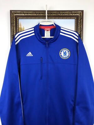 Adidas Chelsea Football Jacket Soccer Track Top Blue Mens