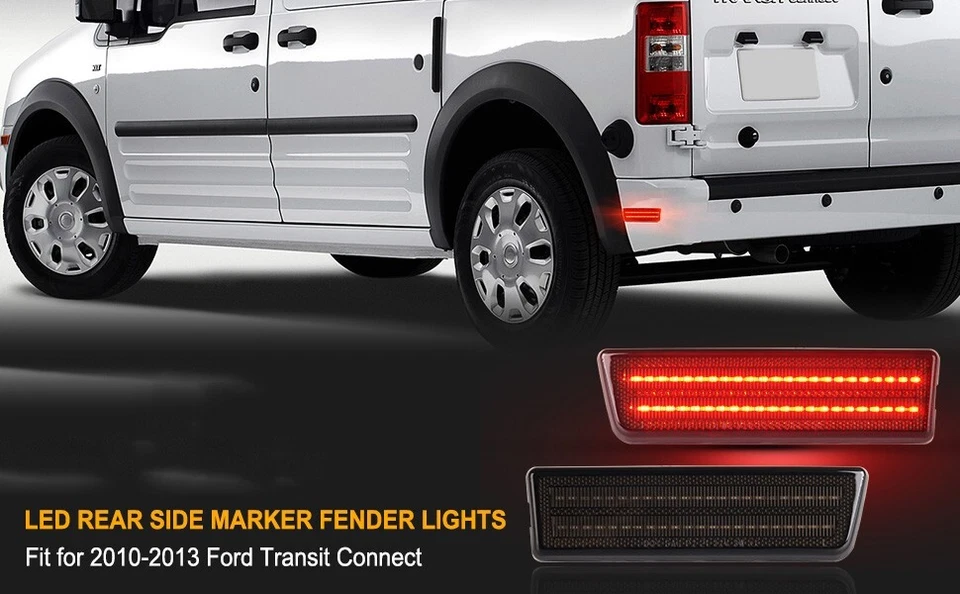 4X Front & Rear LED Side Marker Lights For 2010 2011-2013 Ford Transit Connect Foto 4 de 4