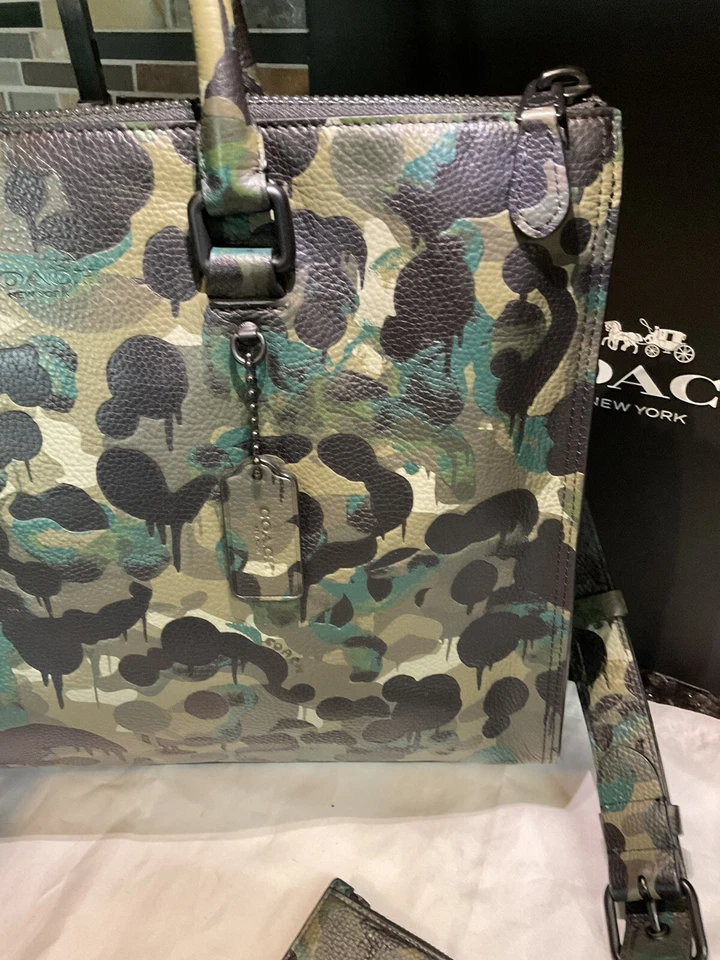 COACH Gotham Folio Baseman BESTIA SALVAJE CAMUFLAJE C6396 Foto 3 de 4