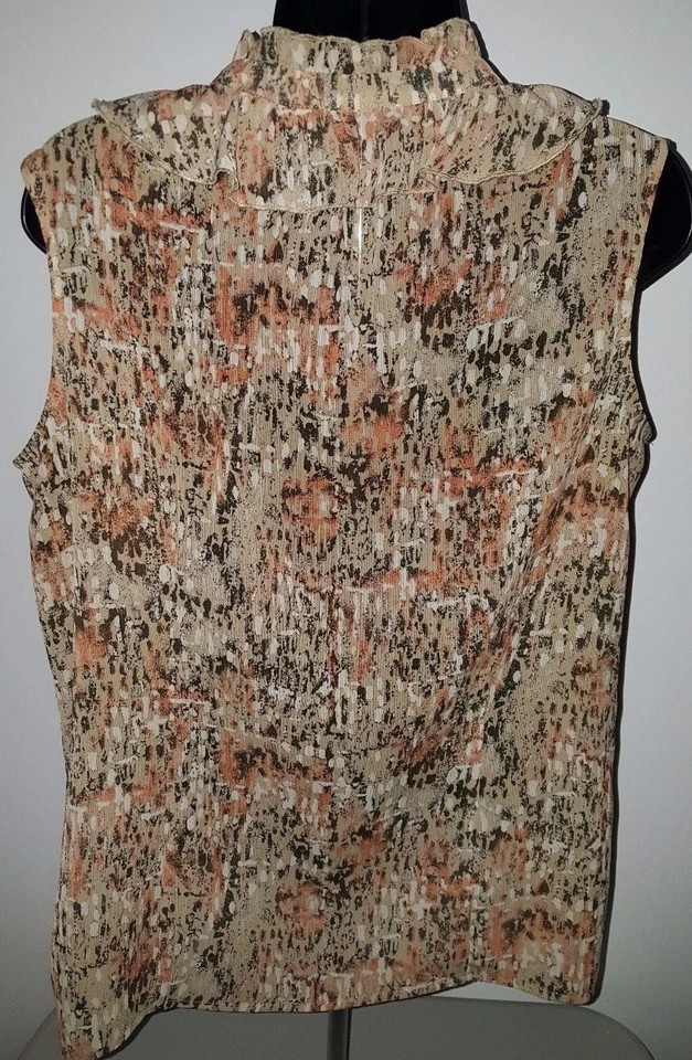 Camisa Top Blusa Relativity Mujer Talla L Grande Marrón Naranja Foto 4 de 4