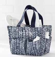 pottery barn teen 5290930 Bath Beauty Bin Chevron Dash Navy new