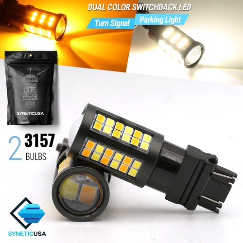 3157 Switchback Daul Color DRL White/Amber LED Front Turn Signal Light Bulbs - 第 1/9 張圖片