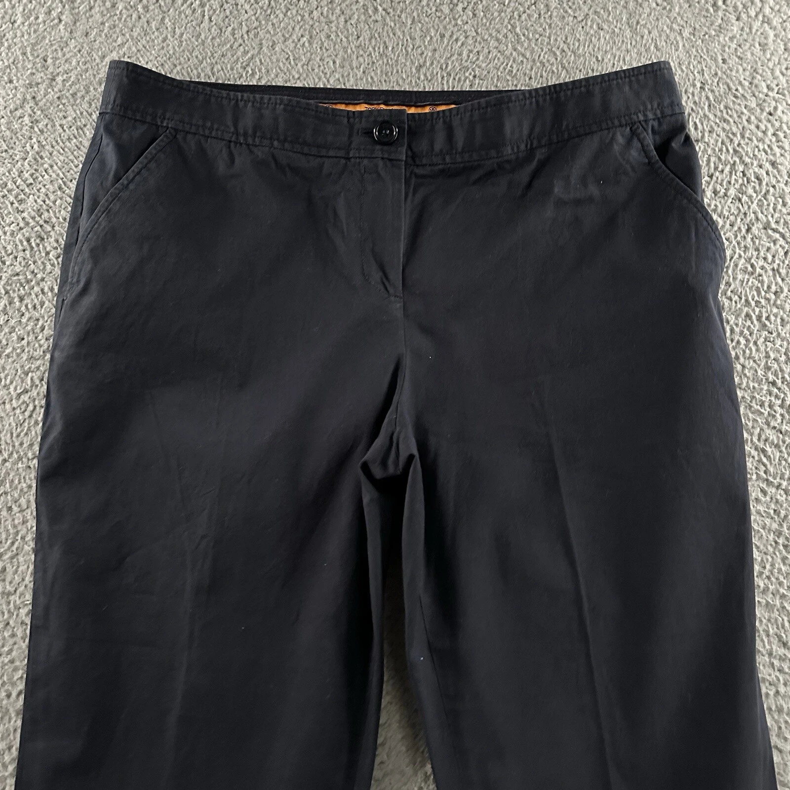 Pantaloni da donna blu Tory Burch taglia 8 pantaloni abito a mezza altezza misto cotone alla caviglia