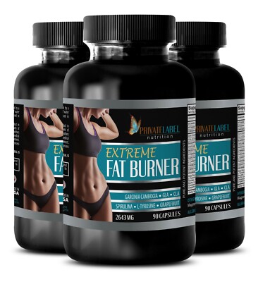 BEST STRONGEST DIET SLIMMING -- EXTREAME FAT BURNER 2645mg - 3 Bottle 270 Caps