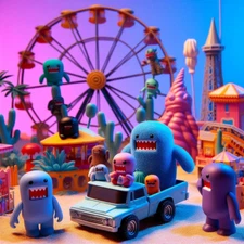 Domo 4 Inch Collectible Vinyl Figures! Choose from flocked, Deco and Blacklight