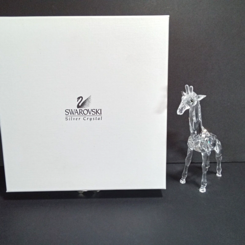 Swarovski Crystal Figurine BABY GIRAFFE 7603 Clear w/ Box 5.5" Tall Excellent - Afbeelding 1 van 17
