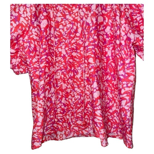 House of Harlow 1960 Revolve Peasant Blouse Martine Pink Print Puff Sleeve Sz XS - Picture 4 of 9