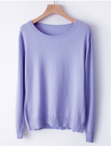 Women's V-neck Cashmere Blend Sweater Crewneck Knitted Sweaters Winter Warm Top - Picture 16 of 24