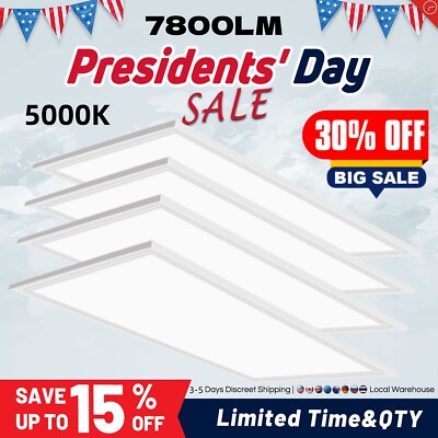 2x4 FT LED Flat Panel Light 75Watt 8400 Lumens, 5000K Drop Ceiling Office Lights