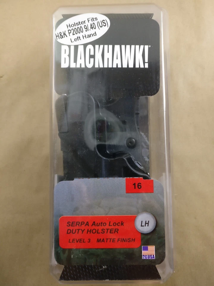 Funda BlackHawk Serpa Nivel 3 Bloqueo Automático Acabado Mate Talla 16 H&K P2000 LH Foto 3 de 4