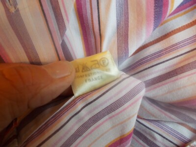 Chemise Pierre Balmain En Coton - Beige Rayé Rose - Taille 38/40 - Manches Longues - Occasion Bon état