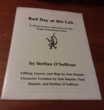 Fudge Role-Playing Game / RPG : Bad Day at the Lab Original Hard Copy - RARE 